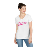Storm Script Ladies' V-Neck Tee