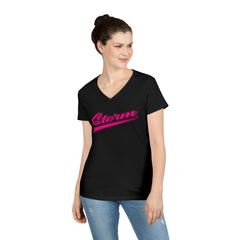 Storm Script Ladies' V-Neck Tee