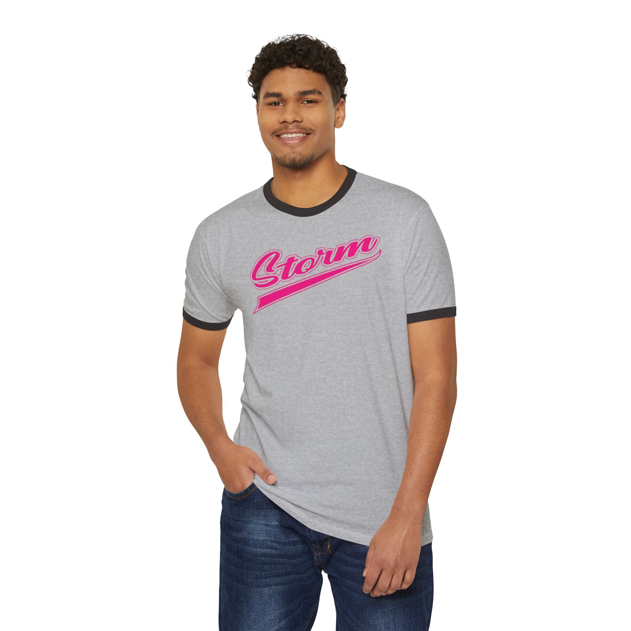 Storm Script Ringer Tee