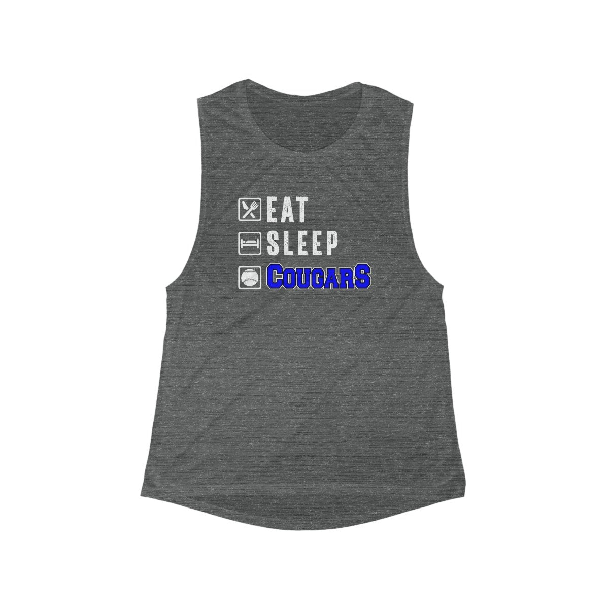 Eat Sleep Cougars Women's Scoop Muscle Tank